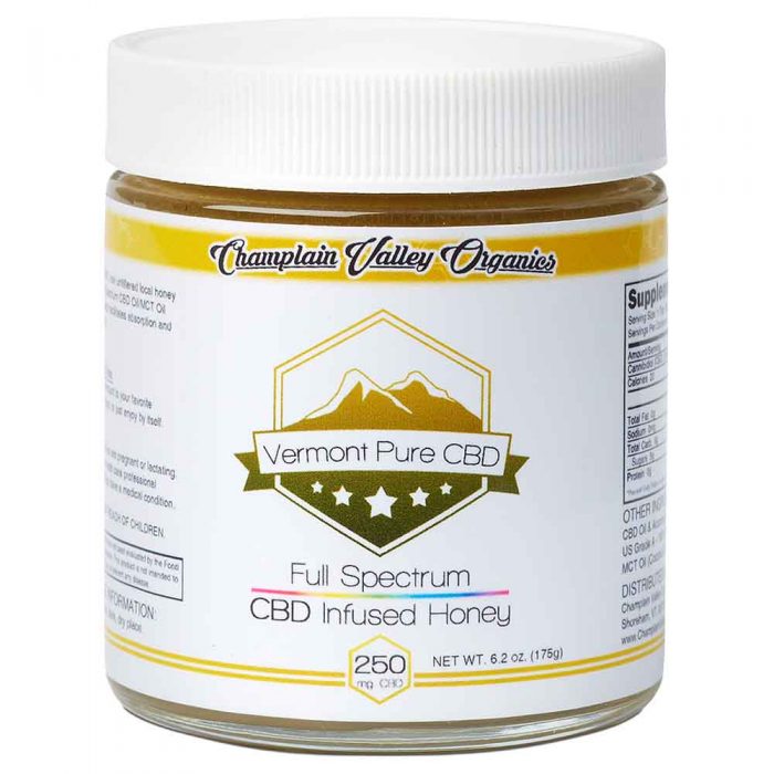Full Spectrum CBD Infused Honey 6.2 oz Size Vermont Pure CBD