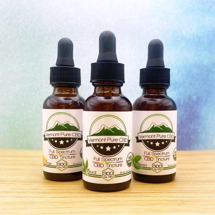 Full Spectrum Organic CBD Tincture 300mg. 1oz. Size Vermont Pure CBD