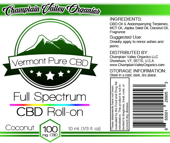 Full Spectrum CBD Oil Roll On label coconut