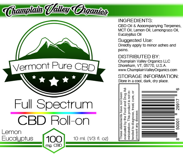 Full Spectrum CBD Oil Roll On label lemon/eucalyptus