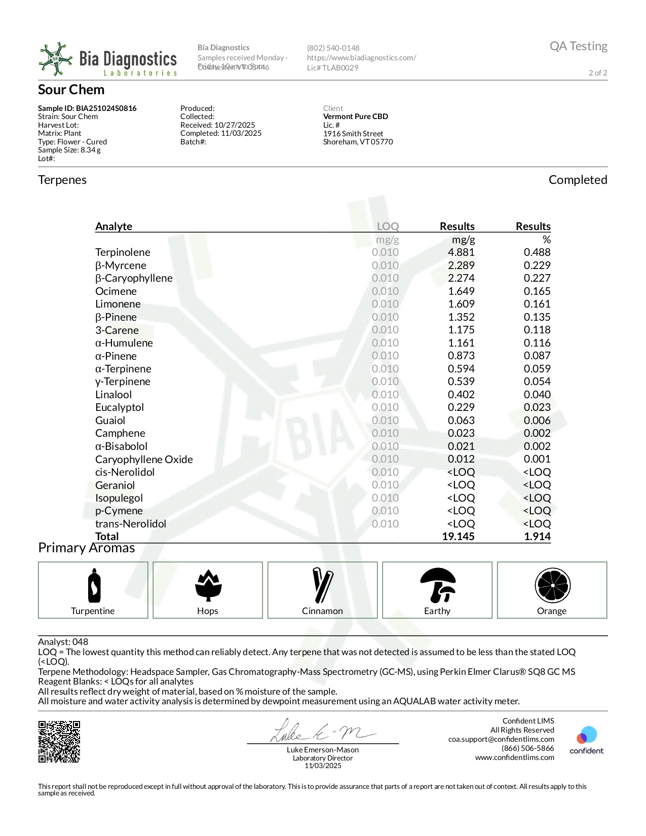 CBD Hemp Flower - Sour Chem - 16.28% - Image 4